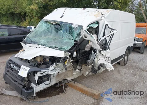 2025 Ram Promaster 2500 Tradesman High Roof 159 Wb W/Pass Seat from USA, damaged, VIN 3C6LRVDG8SE507558